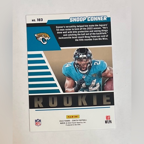Trading card football 2022 Panini-Zenith # 183 Snoop Conner RC - Picture 2 of 8